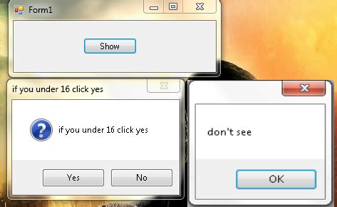 Image result for Message Box Visual Studio