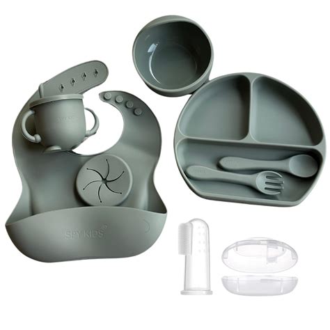Buy SPY KIDS® 7-Piece Silicone Baby Feeding Set | BPA-Free, Microwave ...