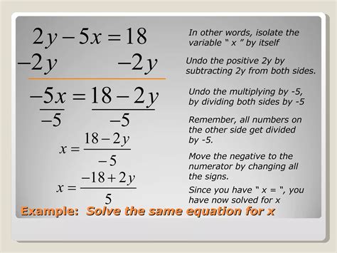 Solving Literal Equations | PPT | Free Download