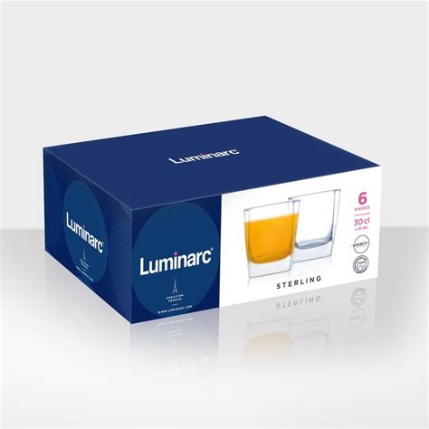 Buy LUMINARC Sterling Solid Transparent Glass Tumbler - Set of 6 ...