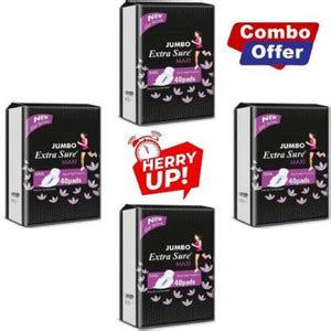 Jumbo Extra Sure Women with Wings | Dry-net Soft & Comfortable Sanitary ...