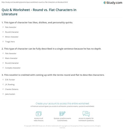 Character Types Worksheets and Lessons - Worksheets Library