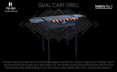 H Hy-tec (Device) HYBB - Dual-Cart Charcoal Grill Barbeque with 8 ...
