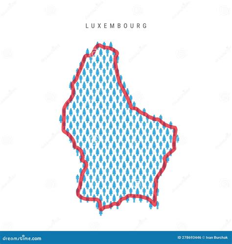 Luxembourg Population Map. Large Group Of People In A Shape Of Luxembourgish Map. Flat Vector ...