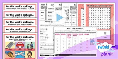 PlanIt Spelling Year 3 Term 2B Bumper Spelling Pack - Twinkl