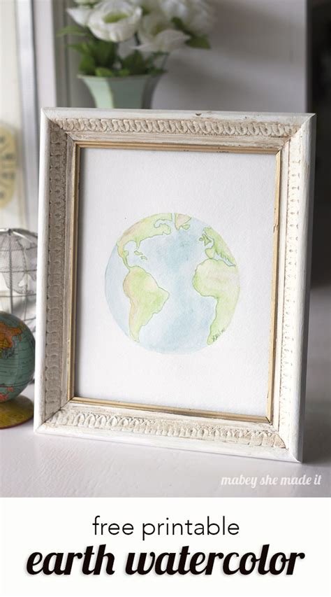 Watercolor Earth Printables • Mabey She Made It