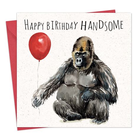 Buy Twizler Funny Birthday Card Gorilla – Funny Cards Blank - Men Humor ...