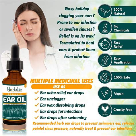 Organic Ear Oil for Infections - Natural Eardrops for Swimmer's Ear ...