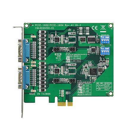 PCIE-1602C-AE-CIRCUIT BOARD, 2-port RS-232/422/485 PCIe Comm. Card w/Iso