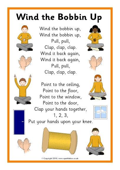 Wind the Bobbin Up Song Sheet (SB11504) | Nursery songs, Nursery rhymes ...