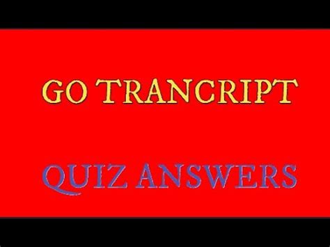 Gotranscript Test Answers 2022 的图像结果