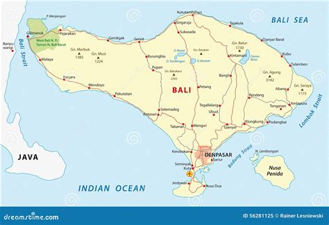 Bali Map Stock Vector - Image: 56281125