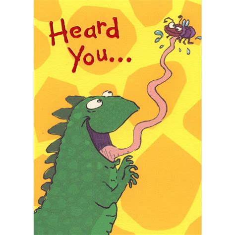 Lizard Catches Fly with Tongue Funny / Humorous Get Well Card ...