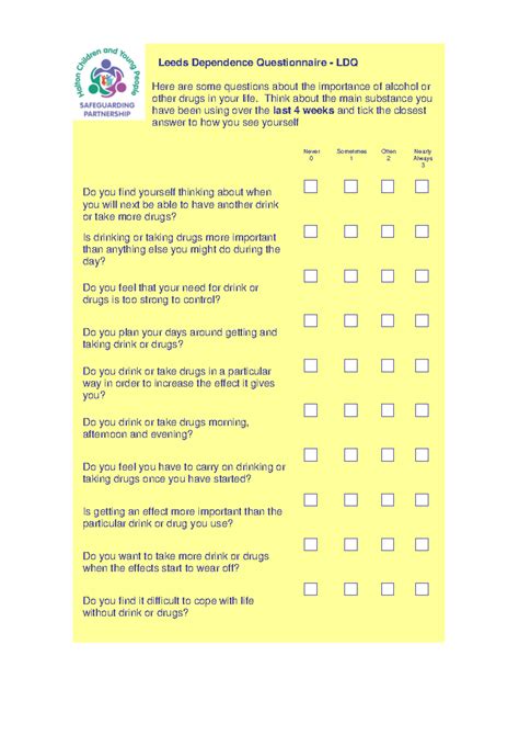 LDQ: Adult Substance Dependence Questionnaire Analysis - Studocu