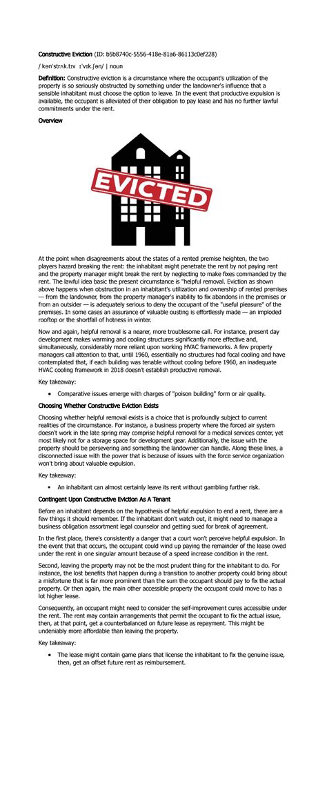 Business Constructive Eviction - Constructive Eviction (ID: b5b8740c ...
