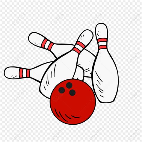 Hand Drawn Bowling Clip Art,red Ball,motion,national Bowling Day PNG ...