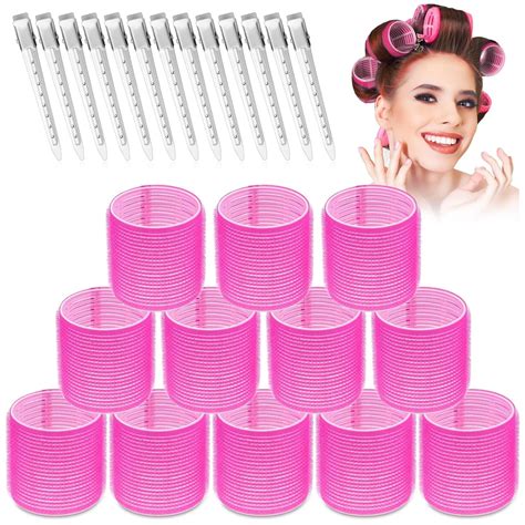 Amazon.com : Jumbo Hair Rollers Set - 24 Pieces with 12 Large Rollers ...