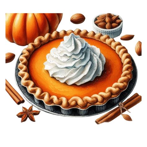 Thanksgiving Pumpkin Pie Clip Art 5 PNG Files 01 - Etsy