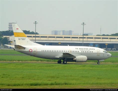 Aircraft Photo of A-7307 | Boeing 737-5U3 | Indonesia - Air Force ...