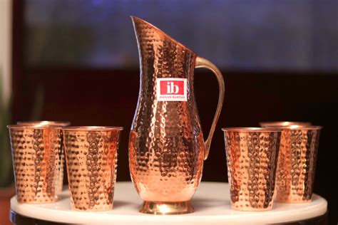 Handcrafted Copper Jug set – Indian Bartan