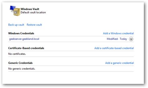 Image result for Windows Credentials Generic Credentials