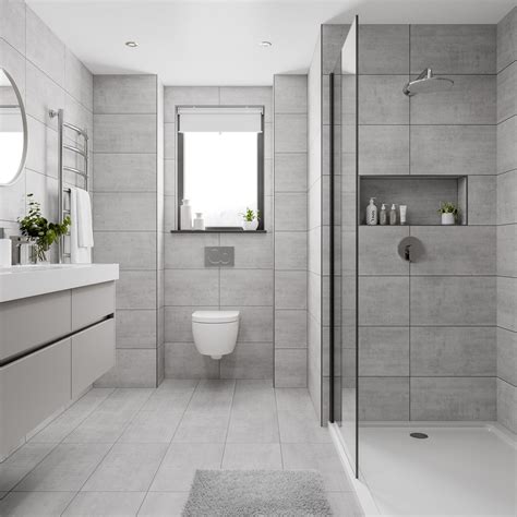 Grey bathroom tiles design - densnet