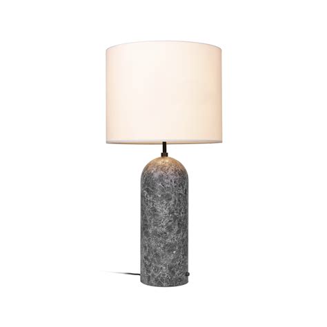Gubi - Gravity 10012271 XL Low Floor Lamp - Grey Marble/White Shade ...