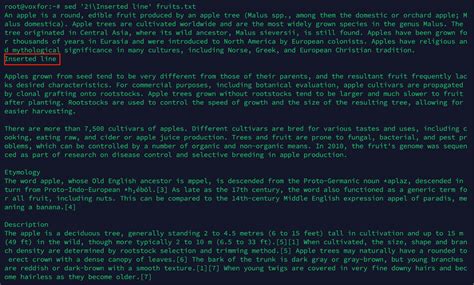How to Insert a Word in a Line Using Unix Command 的图像结果