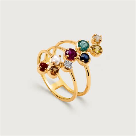 Chic Fusion 14KT Navaratna Finger Ring