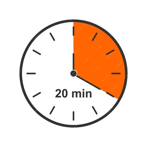 Premium Vector | Clock icon with 20 minute time interval. Countdown ...