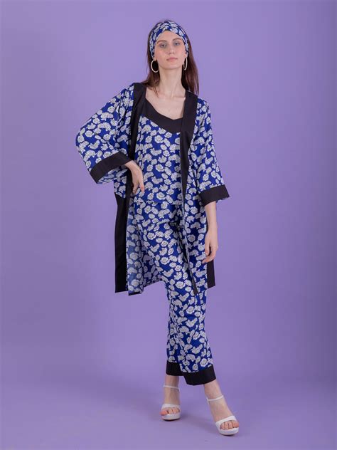 Blue Floral Kimono Camisole Set – Ezme Studio
