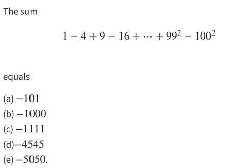 Homu on Twitter: "1－4＋9－16・・・－100^2 1^2－2^2＋3^2－4^2・・・ー100^2 (奇数)^2－(偶数 ...