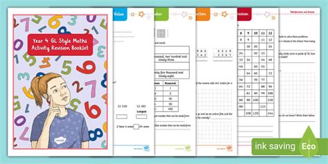 Year 4 GL Style Maths Activity Revision Booklet - Twinkl