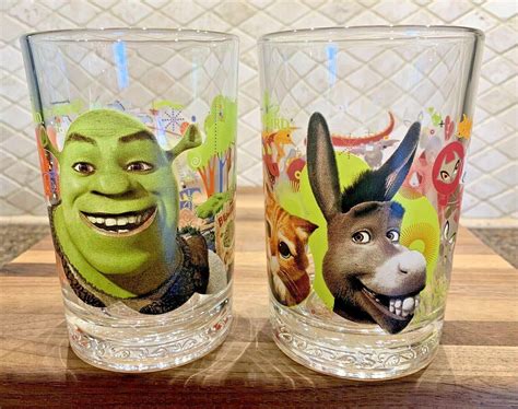 DreamWorks Shrek The Third McDonalds Drinking Glasses 2007, Set of 2 ...
