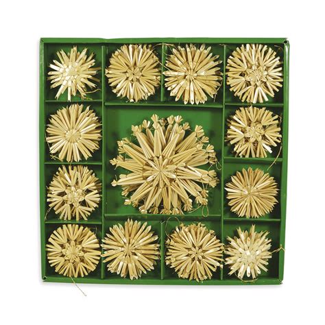 Straw stars 6 - 11 cm , box with 50 pcs. | DecoWoerner