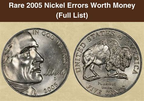 Rare 2005 Nickel Errors Worth Money (Full List With Pictures ...