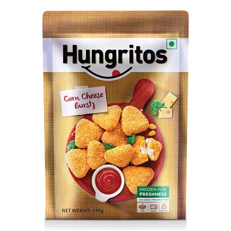 Hungritos Corn Cheese Burstz | 45% Real Cheese | Crispy and Cheesy ...