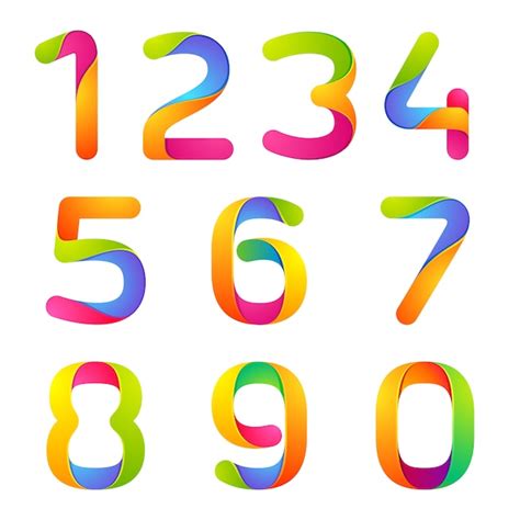 Jeu de nombres colorés | Vecteur Premium