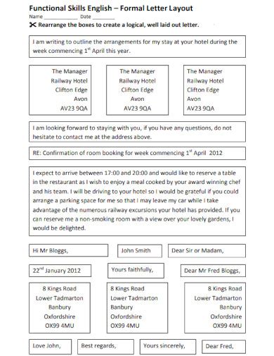 Image result for Formal Letter Layout Example