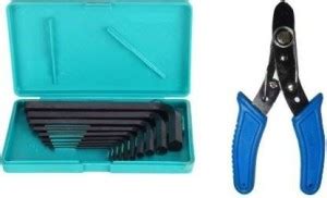 vyas Hexa allen key set of 9pcs l type wrench and 1 wire stripper hand ...
