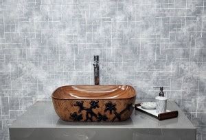 ALPHA Table Top Designer Ceramic Wash Basin(Wooden)with Waste Pipe ...