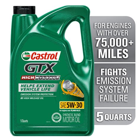 Snapklik.com : Castrol GTX High Mileage 5W-30 Synthetic Blend Motor Oil