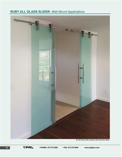 PRL Glass Systems, Inc., Catalogs, 2019 Frameless All Glass Sliders | ARCAT