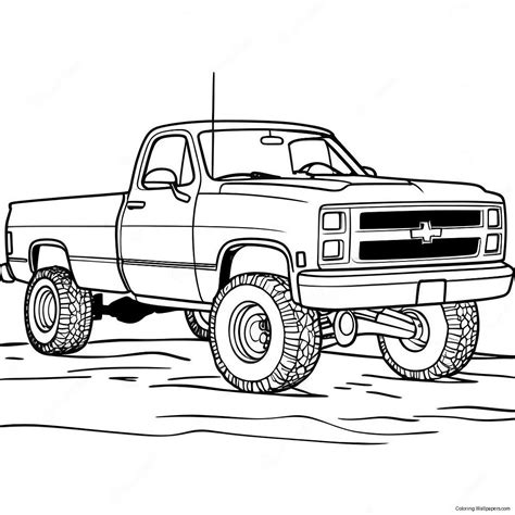 Lifted Chevy Truck Coloring Page (22162-17514)
