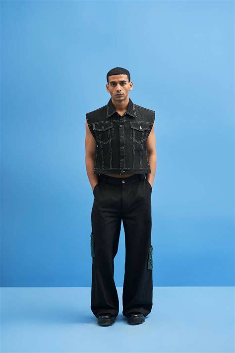 Denim Tie-Up Cropped Jacket - XXXL | Sleeveless denim jackets, Sleeveless jacket outfit, Denim ...