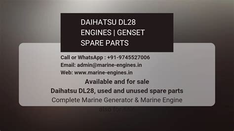Daihatsu DL 28 | Used / Unused Spare Parts for Sale | Ship Machinery ...