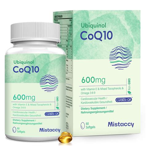 Coq10 600mg Softgels High Absorption Coq10 Ubiquinol Supplement Reduced ...