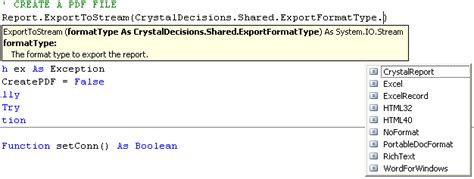 How to create a PDF file from a Crystal Report in Asp.Net
