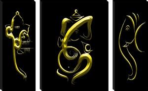 Ganesha Set of 3 Paper Print - Religious posters in India - Buy art ...