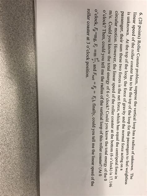 Image result for Physics Roller Coaster Loop Problem